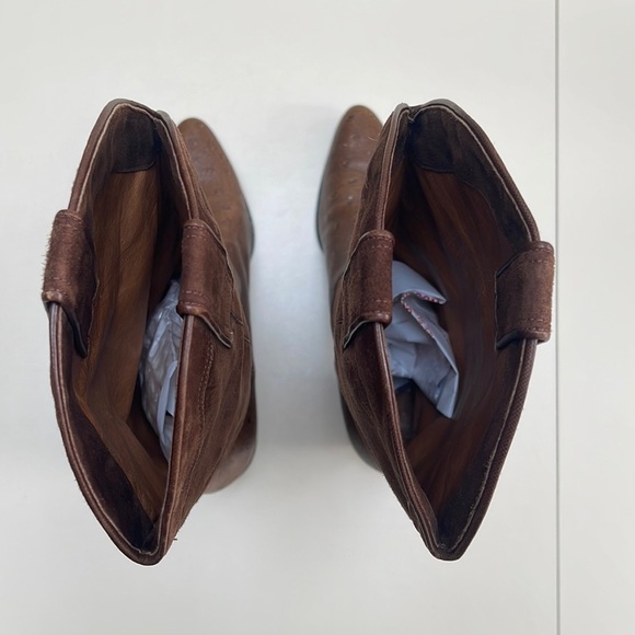 VINTAGE LAVIRAZIONE ARTIGIANA LEATHER Boots Made In Italy Size 9.5 - Picture 7 of 9